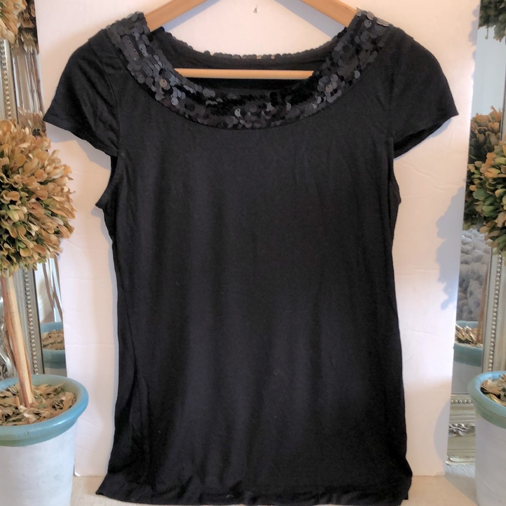 SzM capped sleeve top